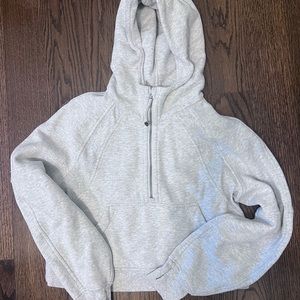 Lululemon Scuba Oversized Funnel-Neck half zip with hood in grey